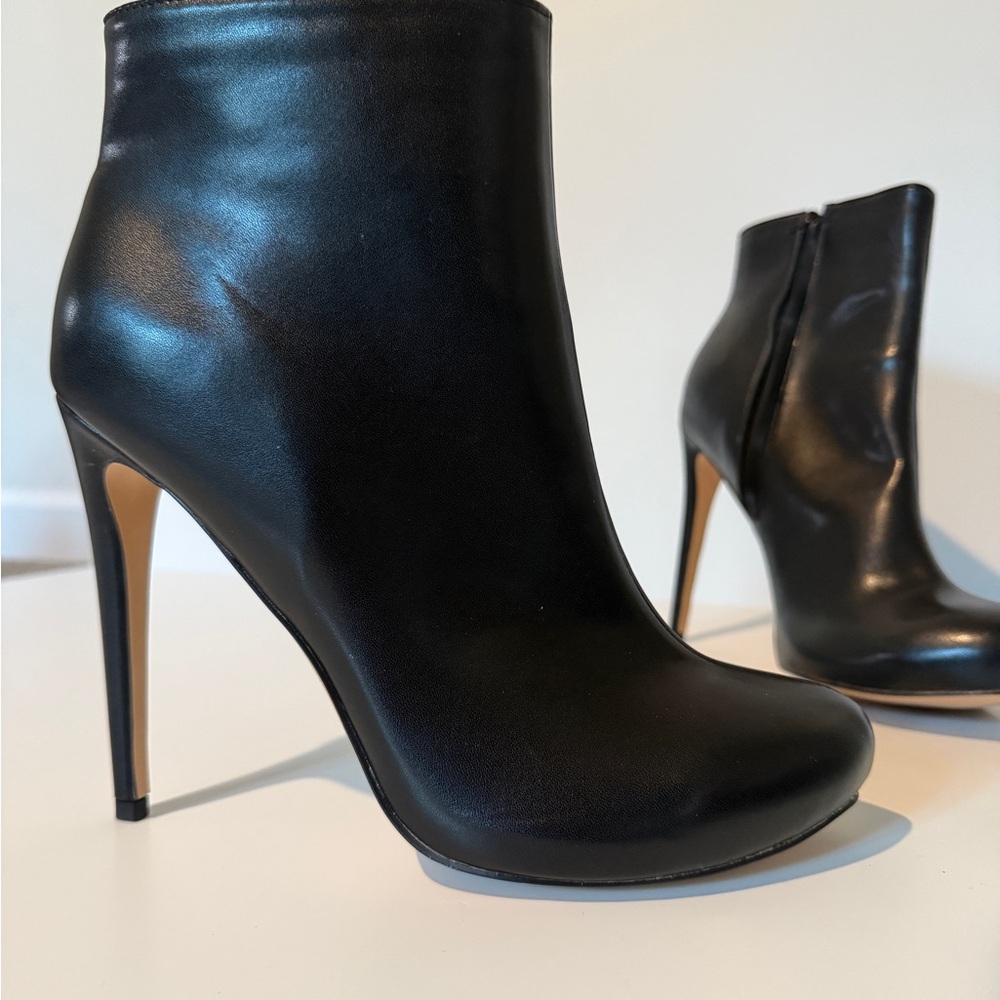 FSJ Black Heeled Ankle Boots 5” heels